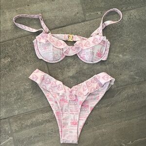 COPY - Pink Patterned Bikini Set